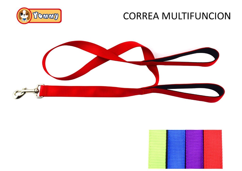 Correa multifuncional de neopreno 2.5*120cm para mascotas