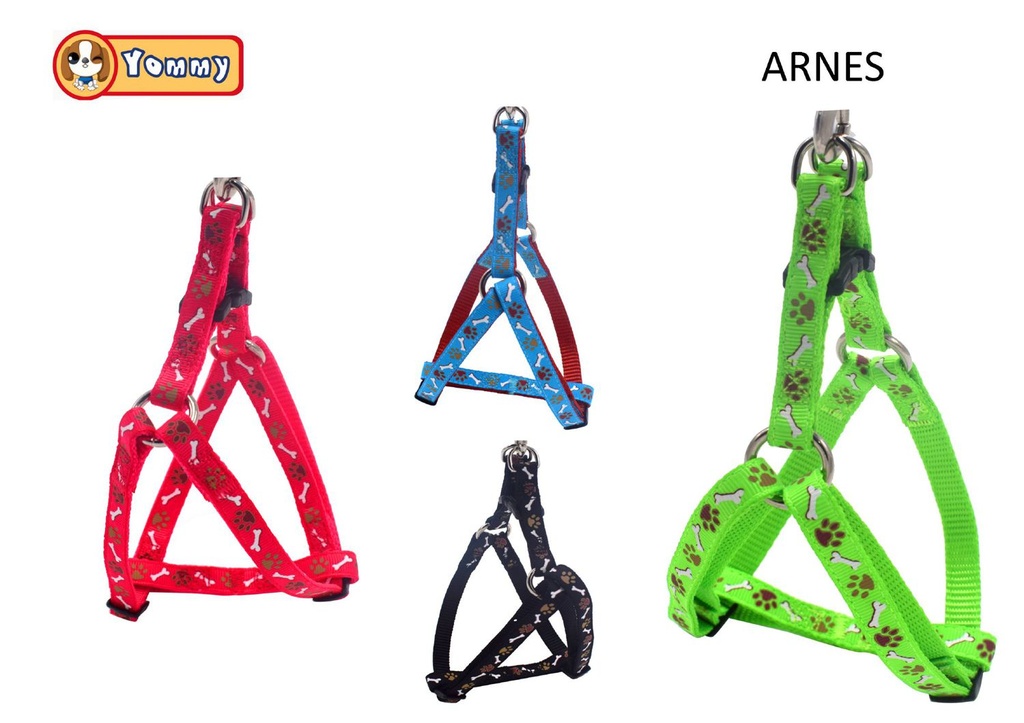 Arnés triangular con huellas y huesos 2.0 x 41-66cm para mascotas