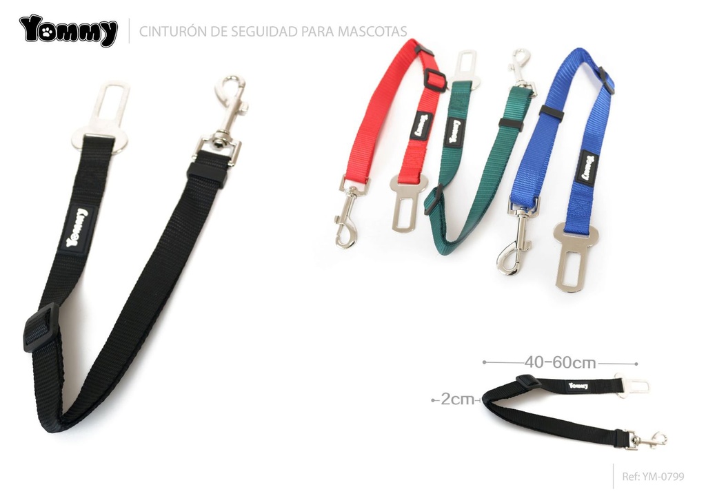 Cinturón de seguridad para coche para perros 2.0cm*40-60cm