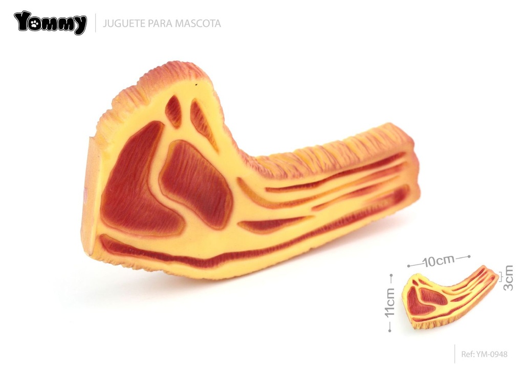 Juguete de goma en forma de chuleta 20*11*3CM - Juguetes para mascotas