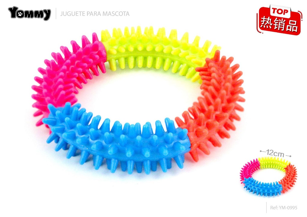 Aro de caucho con colores 12cm para juguetes de mascotas