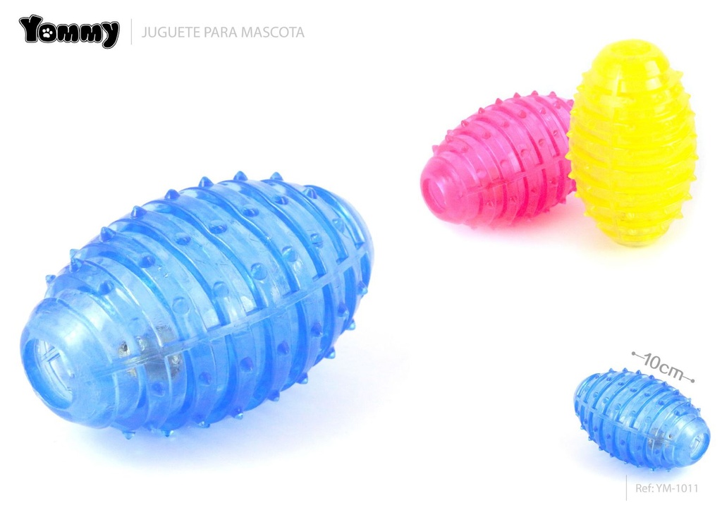 Juguete TPR granada transparente 10cm para perros