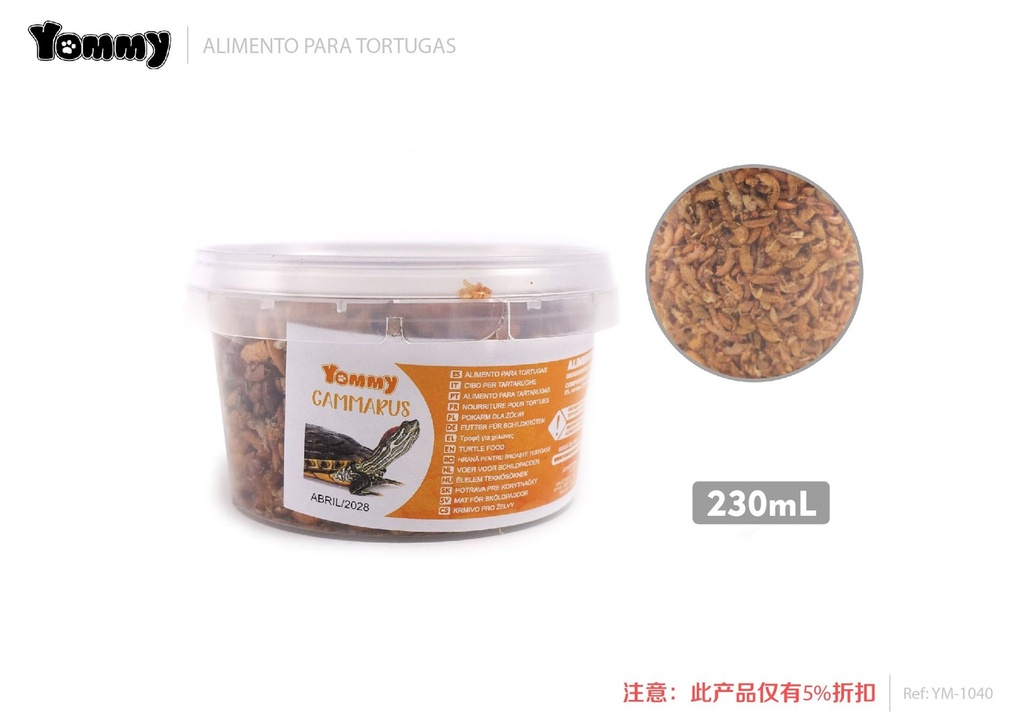 Alimentos Gammarus bote 230ml - Comida para reptiles y peces