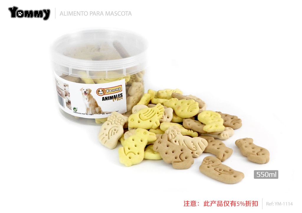 Galletas rellenas para mascotas 550ml