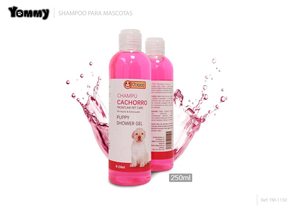 Champú para cachorros 250ml para limpieza y cuidado de mascotas