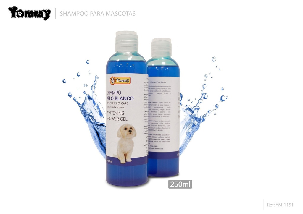 Champú pelo blanco 250ml - Higiene para mascotas