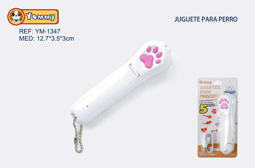 Juguete láser para gato en forma de pata de gato 12.7x3.5x3.0cm