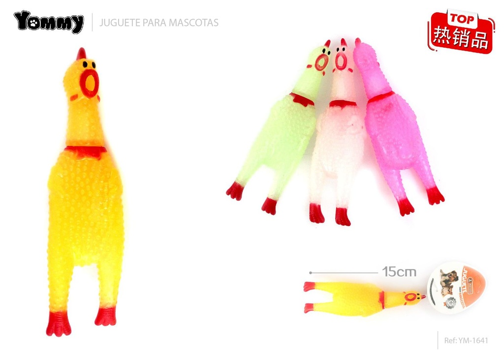 Juguete de goma pollo pequeño 15CM