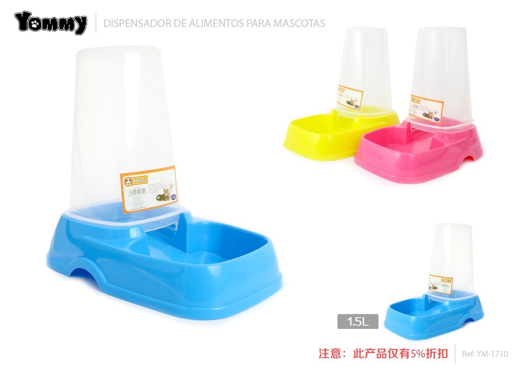 Dispensador de agua y comida 1.5L - Accesorios para mascotas