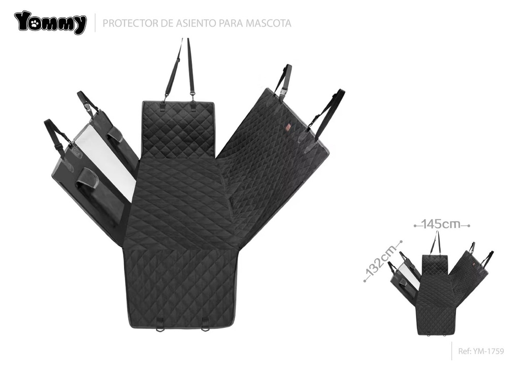 Protector de asientos para mascotas 145x132 cm - Accesorios para mascotas