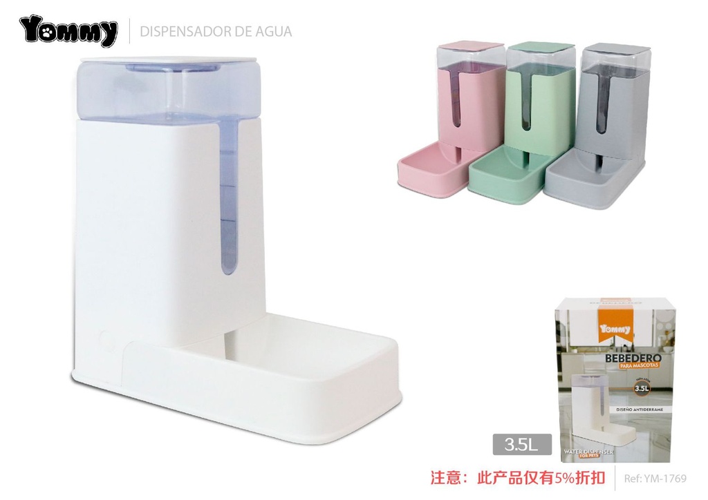 Dispensador de agua 3.5L - Accesorios de alimentación para mascotas