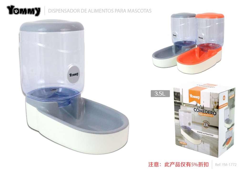Dispensador de alimentos 3.5L - Accesorios de alimentación para mascotas