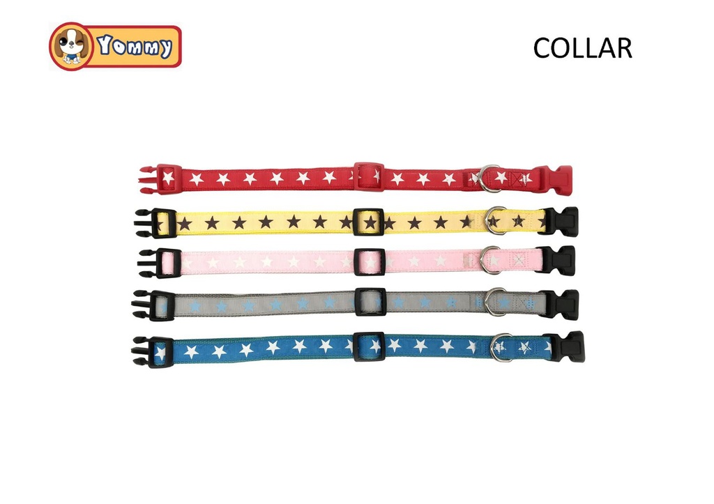 Collar de nylon con estrellas 1.0*20-35cm para mascotas