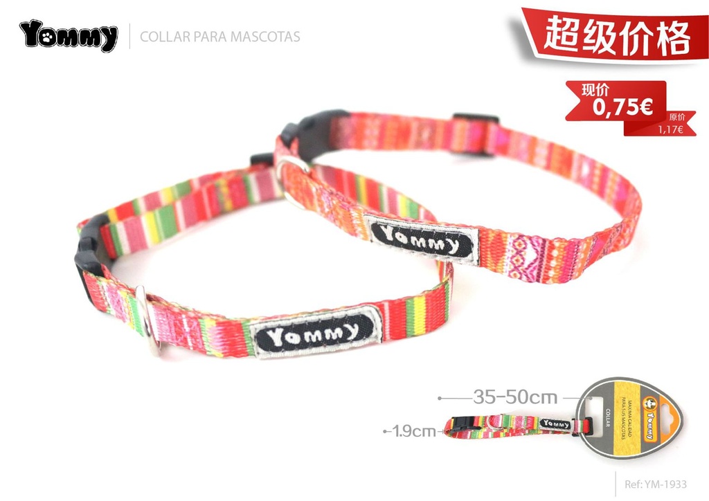 Collar arco iris de 1.9*35-50 cm - Collares para mascotas