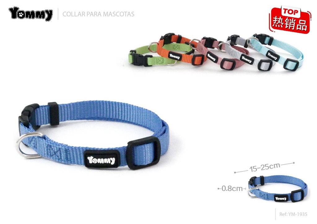 Collar liso pequeño 0.8*15-25 cm - Accesorios para mascotas