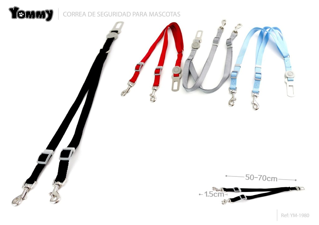 Correa para mascotas de PU 1.5 cm 50-70 cm - Accesorios para mascotas