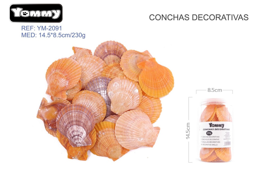 Conchas decorativas rojas 230g