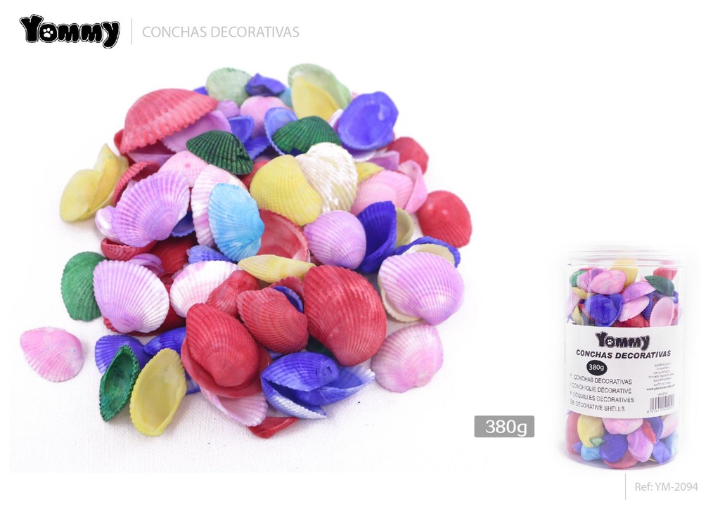 Conchas decorativas coloridas 330g - Decoraciones para acuarios