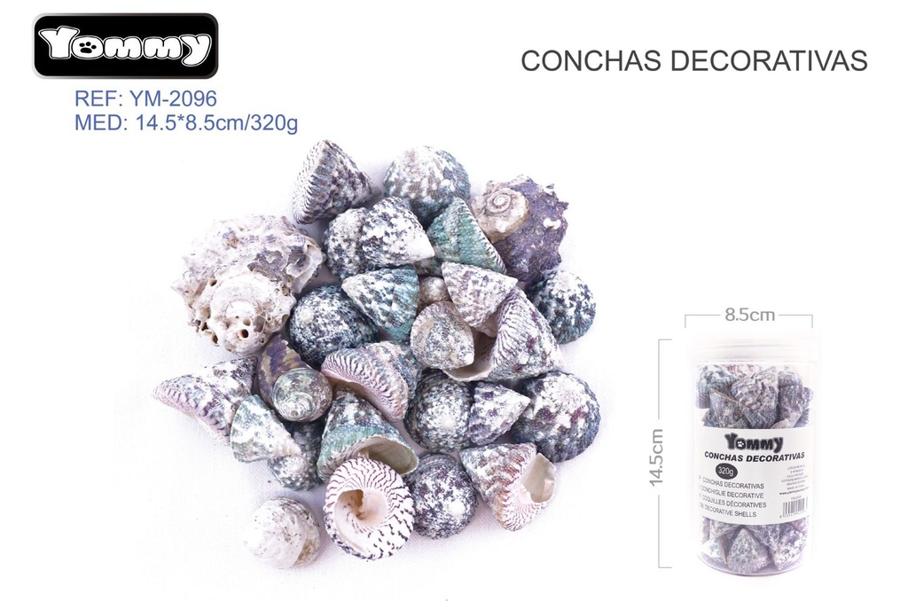 Conchas decorativas verdes 320g - Decoración para acuarios