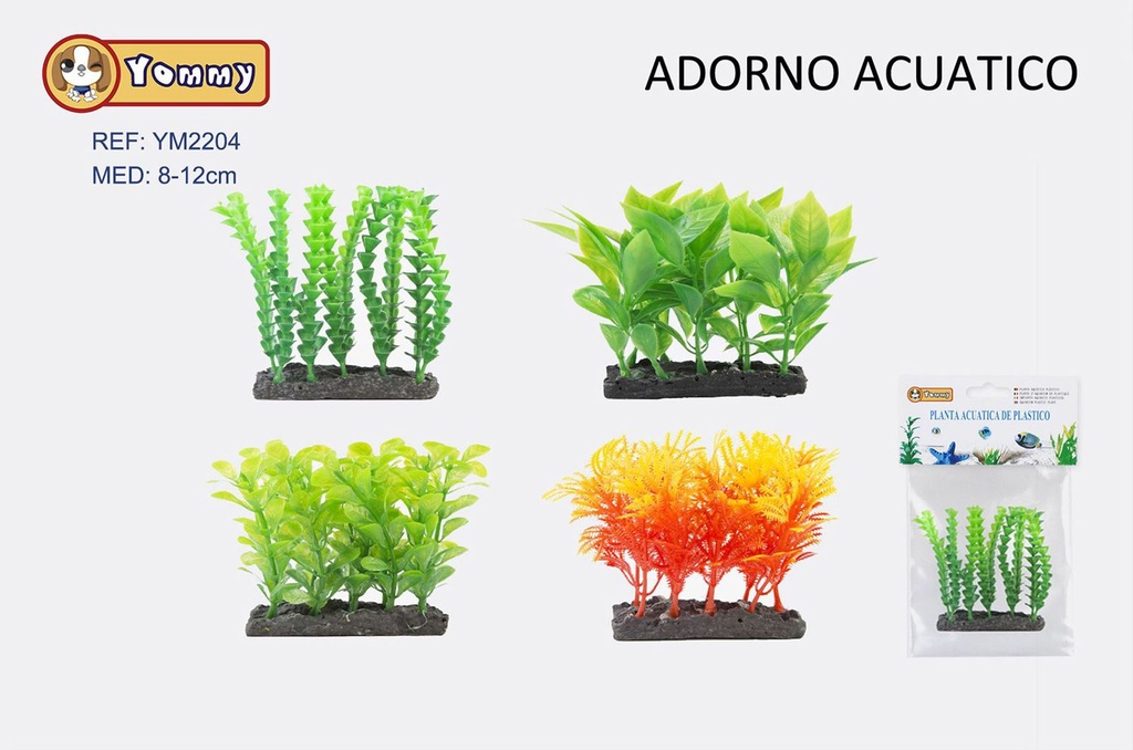 Adorno acuático de plástico 8-12cm para peceras