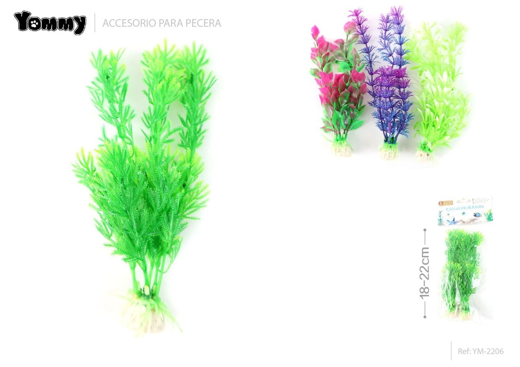 Adorno acuático de planta plástica 18-22 cm - Artículos para mascotas