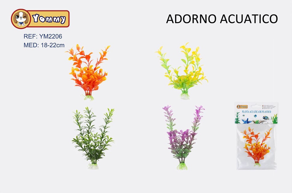 Adorno acuático plástico 18-22cm para acuarios