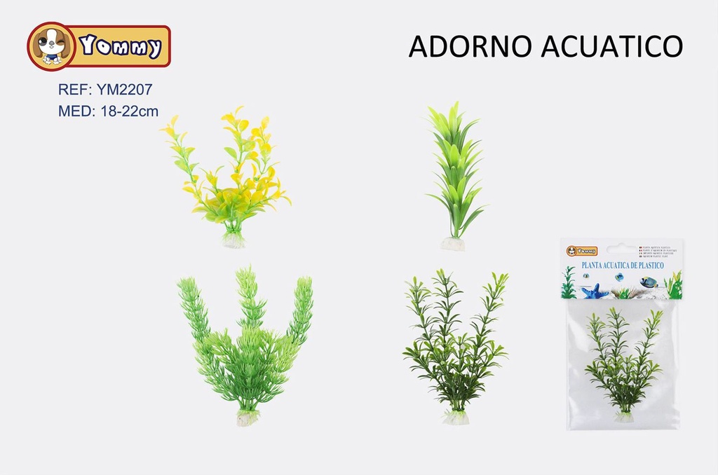 Adorno acuático de plástico 18-22 cm para acuarios