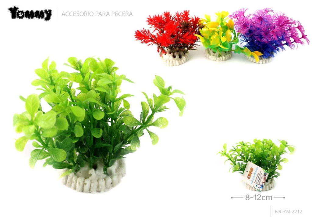 Planta acuática de plástico 8-12CM - Decoración para acuario
