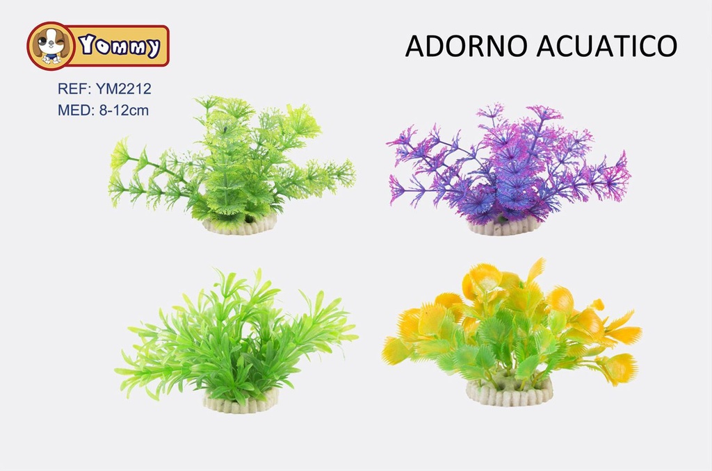 Planta acuática de plástico 8-12cm para acuarios