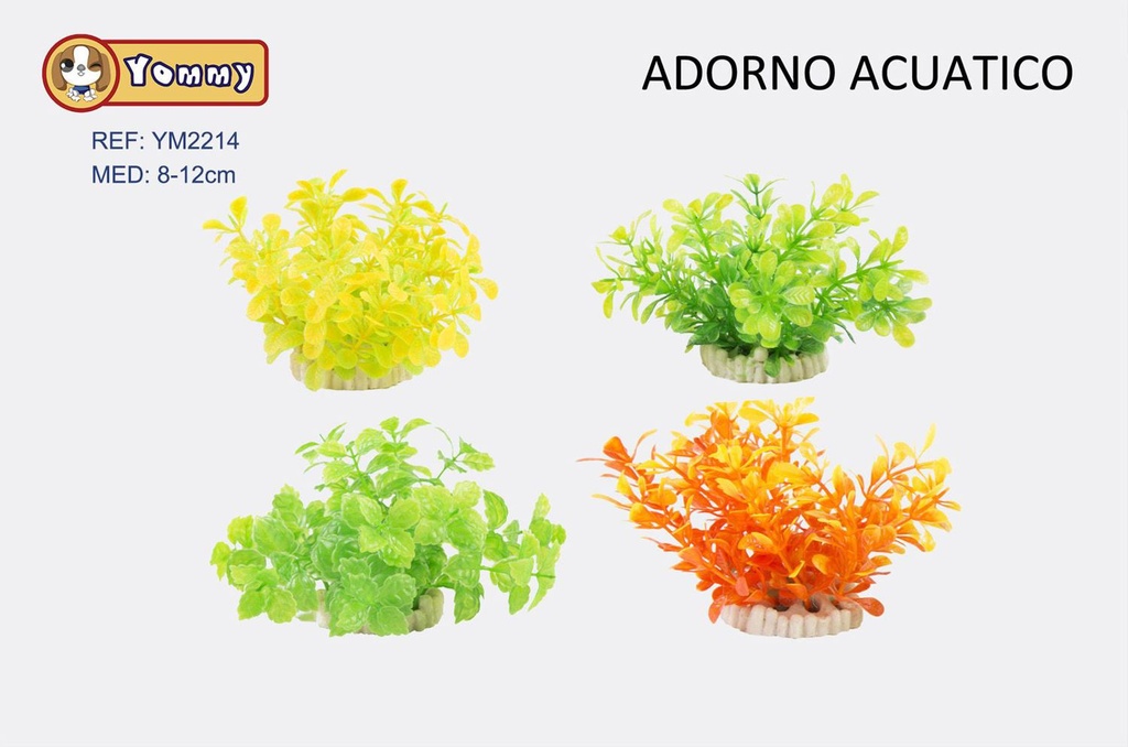 Planta acuática de plástico 8-12cm para decoración de acuarios