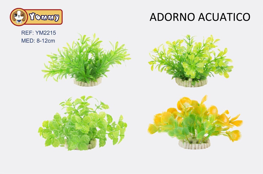 Planta acuática de plástico 8-12cm decorativa para acuarios