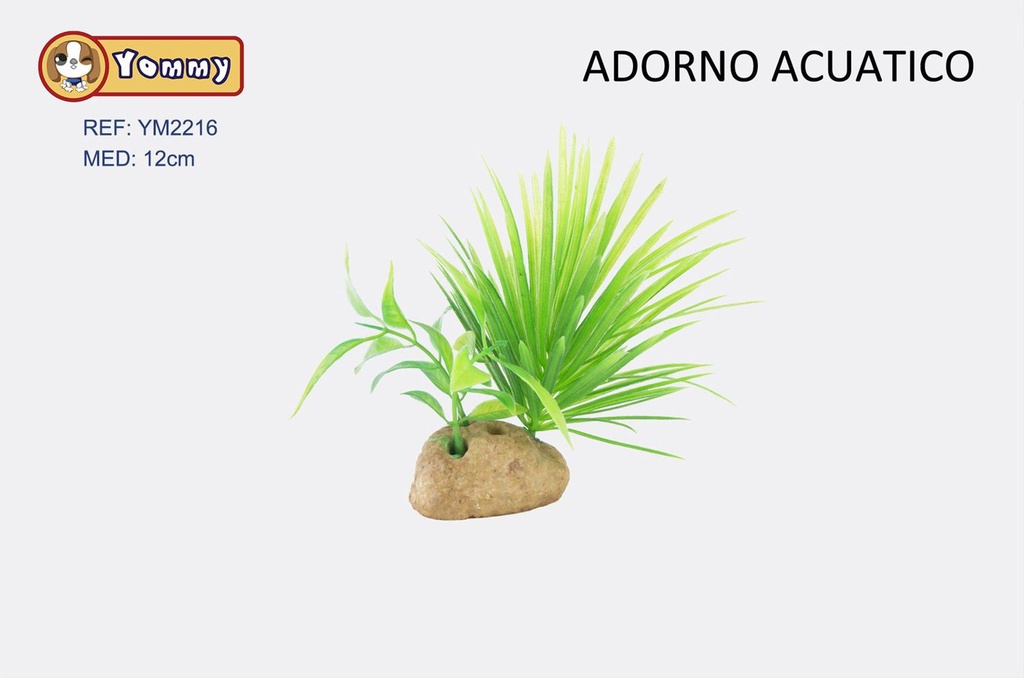 Planta acuática de plástico 12cm, para decoración de acuarios