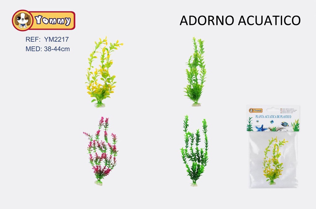 Planta acuática de plástico 38-44cm para decoración de acuarios