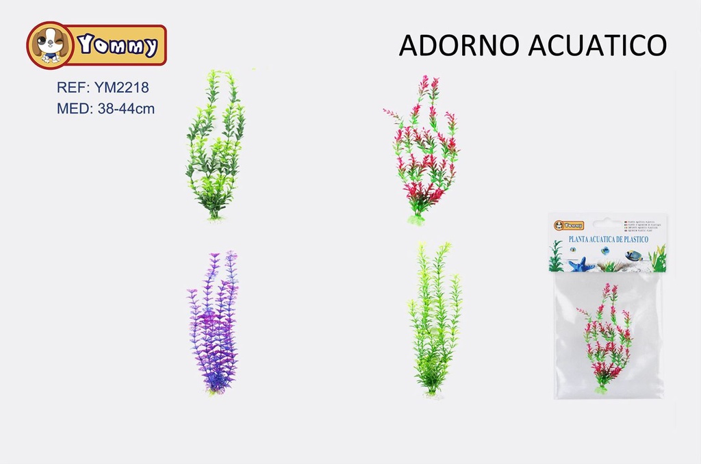 Planta acuática de plástico 38-44cm para acuarios