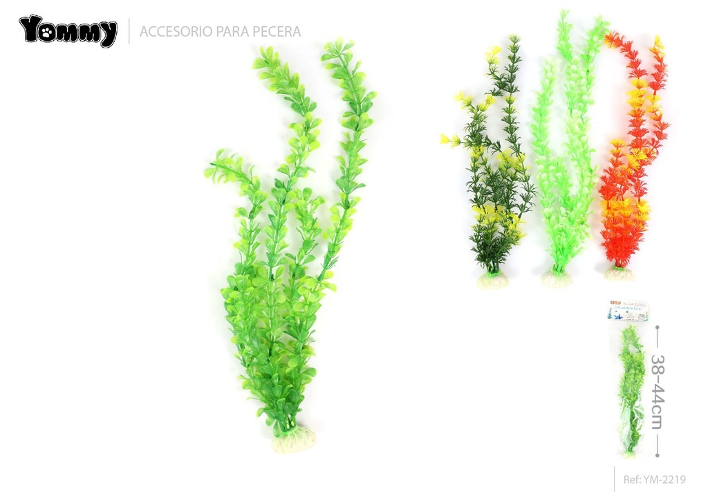 Planta acuática de plástico 38-44cm - Decoración para acuarios