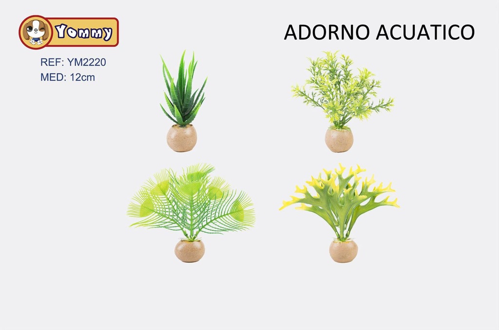 Planta acuática de plástico 12cm para acuarios