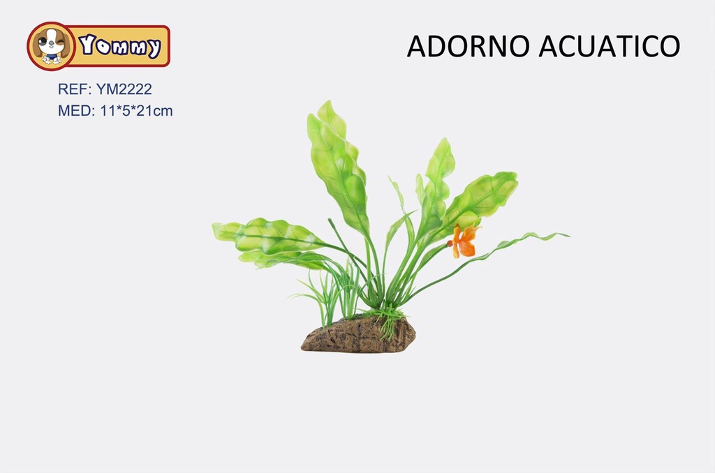 Planta acuática de plástico 11x5x21cm para acuarios