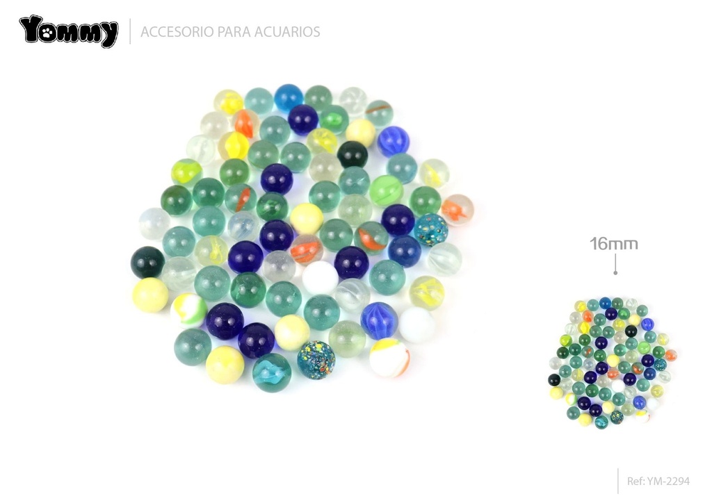 Bolitas de vidrio transparente 16 mm - Decoración de acuario