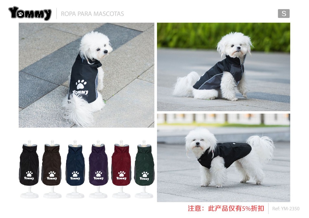 Ropa impermeable para perros talla S