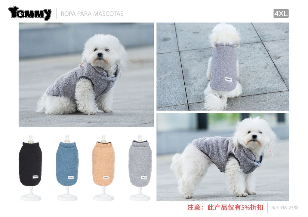 Anorak para perros 4XL con borde