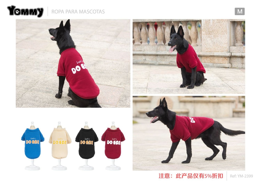 Sudadera para mascotas M para ropa de perros y gatos