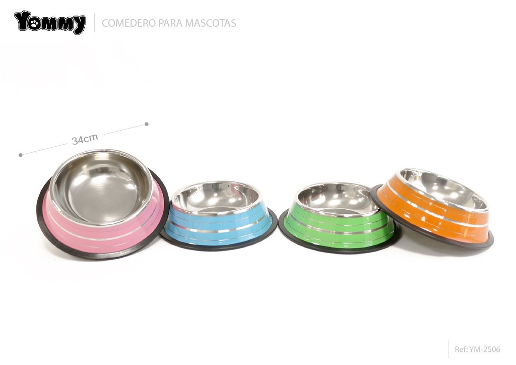 Comedero de acero inoxidable para perros 34cm