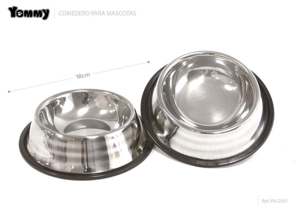 Comedero de acero inoxidable de 18cm - Accesorios para mascotas