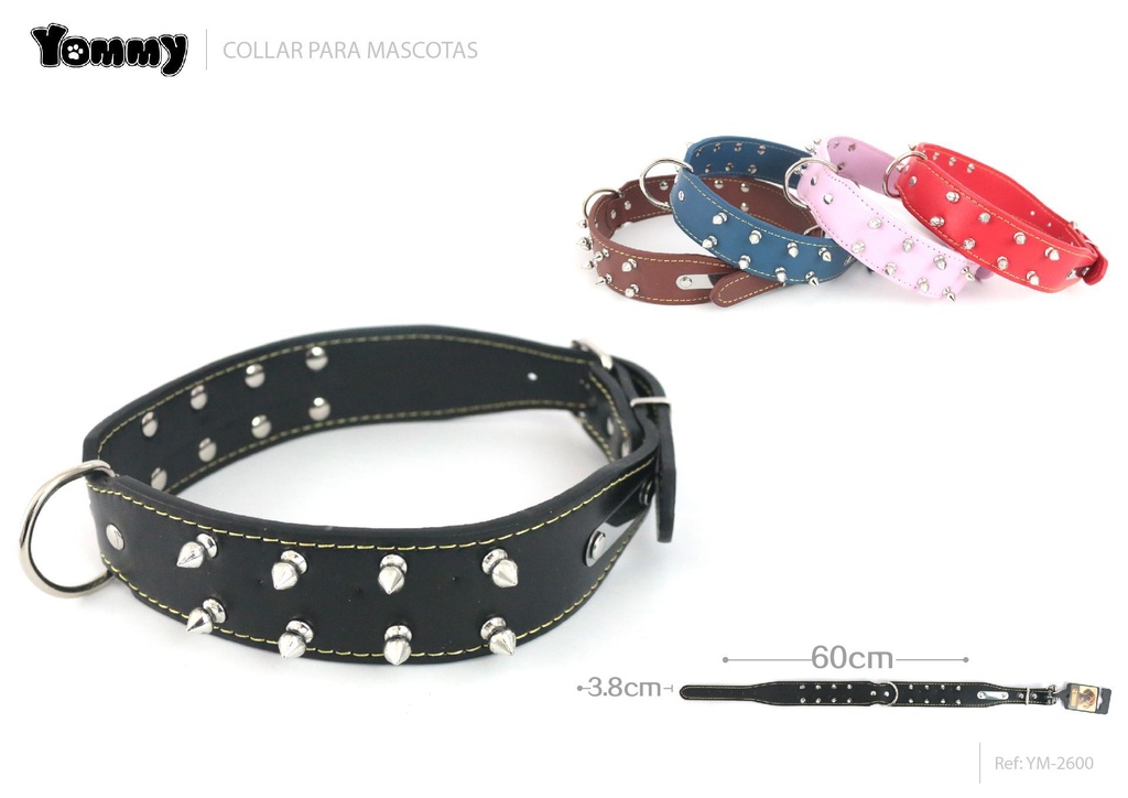 Collar de PU con puntas de hierro 3.8*60CM - Accesorios para mascotas