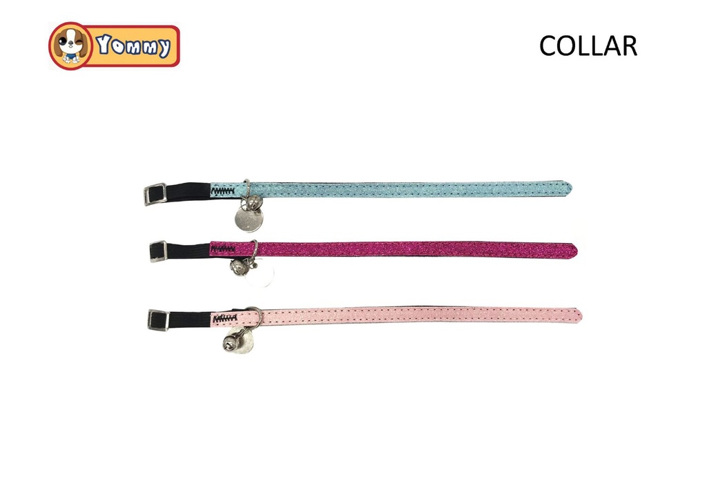 Collar para gato con campanita y brillantes 1.0*30 cm - Collares para gatos