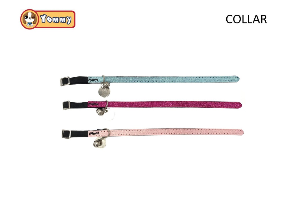 Collar para gato con campanita y brillantes 1.0*30 cm - Collares para gatos