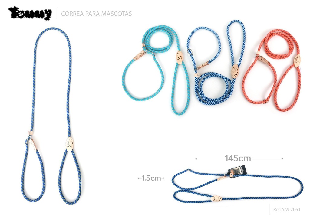 Correa para perro 1.5x145cm, accesorio de paseo