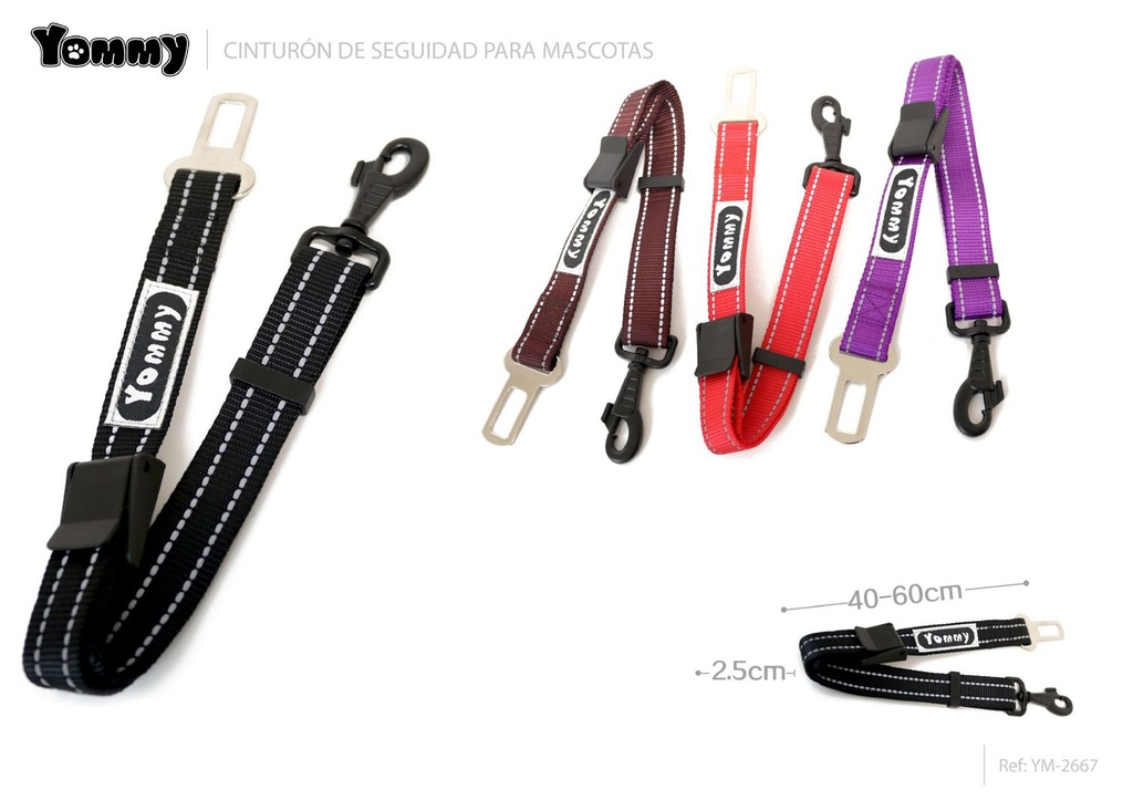 Cinturón de perro seguridad 2.5*40-60cm - Accesorios para mascotas