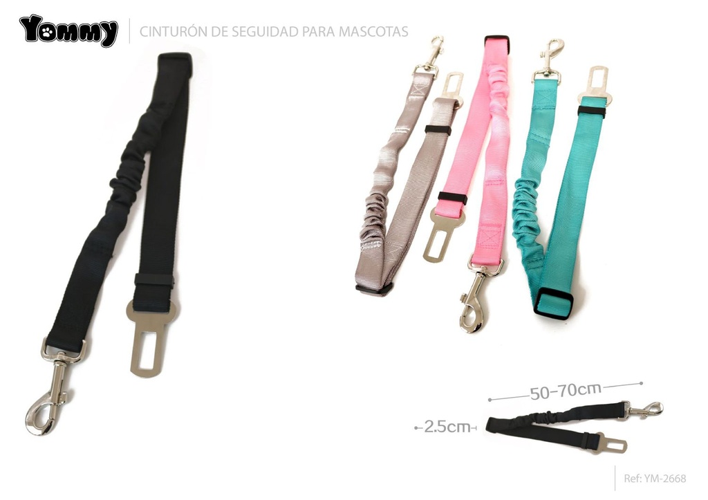 Cinturón de coche para perro 50-70cm - Accesorios para mascotas 