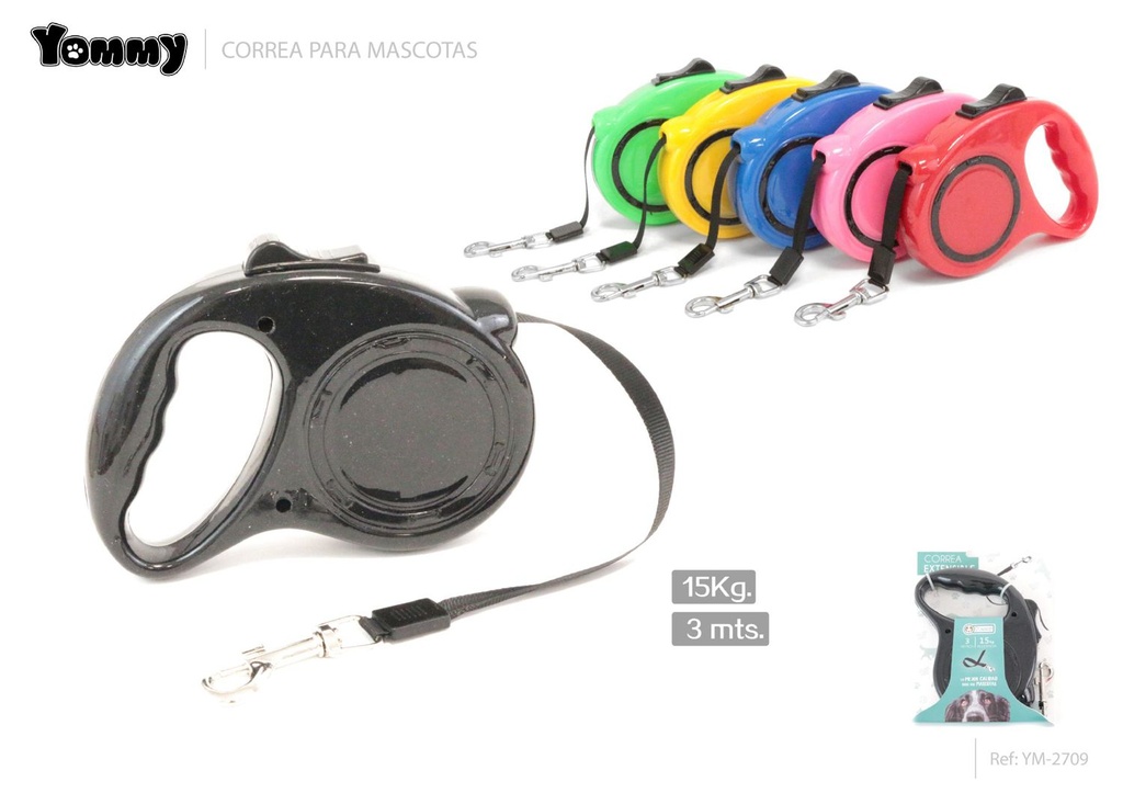 Correa extensible 3m para mascotas